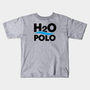 H20 polo water polo science chemistry water nerd (dark design) Kids T-Shirt